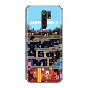Чохол Майнкрафт на Xiaomi Redmi 9 (AlphaPrint) Minecraft (фон Minecraft)