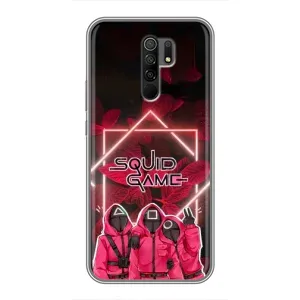 Чохол Гра в кальмара для Xiaomi Redmi 9 (Охоронці Гра кальмара)