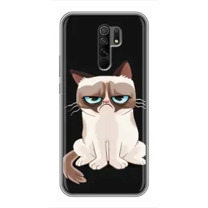 Чохол з принтом «Сумний кіт» для Xiaomi Redmi 9