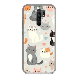 Чохол з принтом «Колаж котів» для Xiaomi Redmi 9