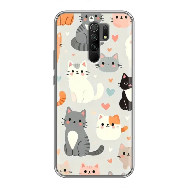Чохол з принтом «Колаж котів» для Xiaomi Redmi 9