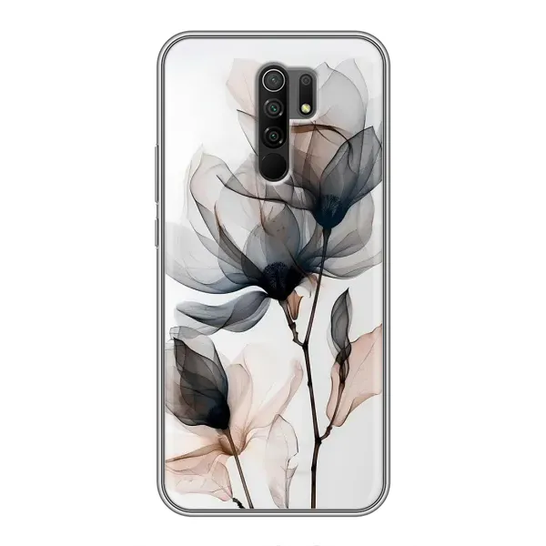 Чохол з принтом «Квіти на білому» для Xiaomi Redmi 9
