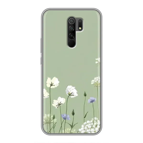 Чохол з принтом «Квіти на зеленому» для Xiaomi Redmi 9