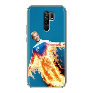 Чохол з принтом Фантастична четвірка для Xiaomi Redmi 9 (Людина-факел у вогні)