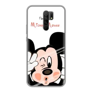 Эксклюзивный чехол для Xiaomi Redmi 9 (AlphaPrint - Мультяшные) (Маус Микки)