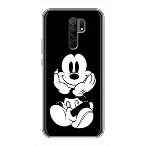 Эксклюзивный чехол для Xiaomi Redmi 9 (AlphaPrint - Мультяшные) (Микки на черном)