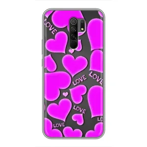 Чехлы для любимой на Сяомі Редмі 9 (VPrint) (Pink hearts)