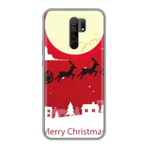 Різдвяні Чохли для Xiaomi Redmi 9 (VPrint) (Санта з оленями)