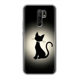 Чохол з принтом «Силует котика» для Xiaomi Redmi 9