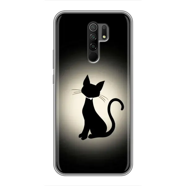 Чохол з принтом «Силует котика» для Xiaomi Redmi 9