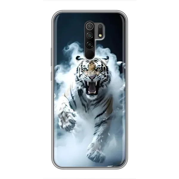 Чохол з принтом «Білий тигр у диму» для Xiaomi Redmi 9