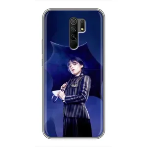 Чохли Венсдей на Xiaomi Redmi 9 Уенсдей (AlphaPrint) (Венздей з парасолькою)