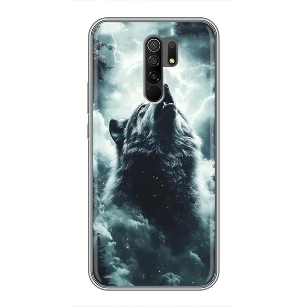 Чохол з принтом «Вовк у хмарах» для Xiaomi Redmi 9