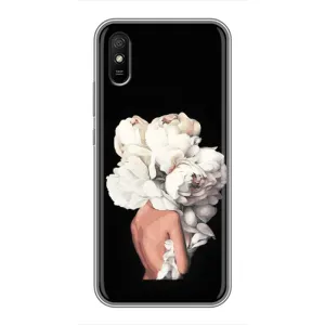 Чехлы (ART) Цветы на Xiaomi Redmi 9A (VPrint) (Белые цветы)