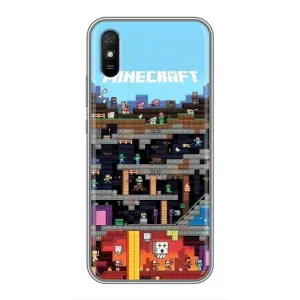 Чехол Майнкрафт на Xiaomi Redmi 9A (AlphaPrint) Minecraft (фон Minecraft)