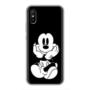 Эксклюзивный чехол для Xiaomi Redmi 9A (AlphaPrint - Мультяшные) (Микки на черном)