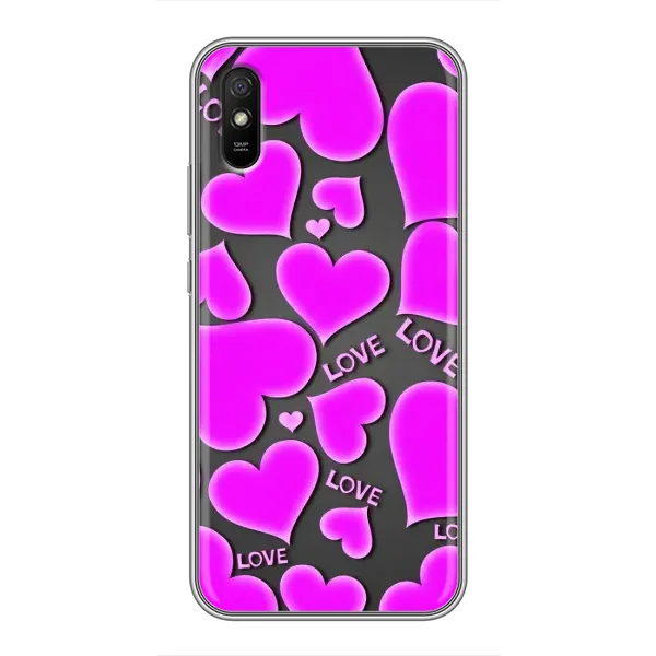 Чехол с принтом «Pink hearts» для Xiaomi Redmi 9A Чехол с принтом «Pink hearts» для Xiaomi Redmi 9A