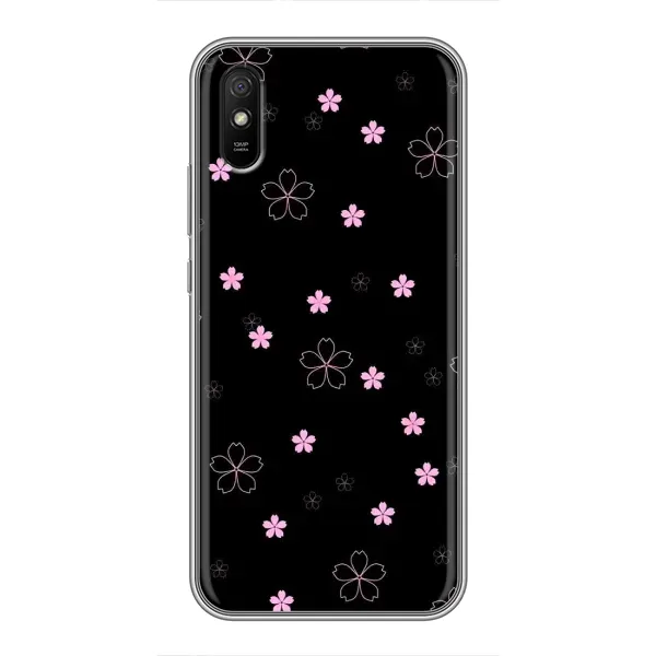 Чохол з принтом «Рожеві квіти на чорному» для Xiaomi Redmi 9A Чохол з принтом «Рожеві квіти на чорному» для Xiaomi Redmi 9A