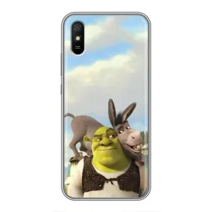 Чехол с мультфильмом Шрек на Xiaomi Redmi 9A (Шрек и Осел)