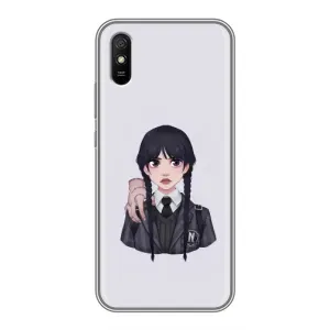 Чехлы Венсдей на Xiaomi Redmi 9A Уэнсдей (AlphaPrint) (Уэнздей и Вещь)
