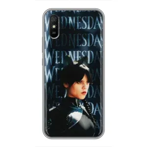 Чехлы Венсдей на Xiaomi Redmi 9A Уэнсдей (AlphaPrint) (Уэнздей кошка)