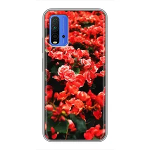 Чехлы с Цветами для Xiaomi Redmi 9T (VPrint) (Цветы красные)