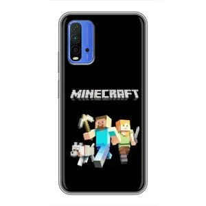 Чехол Майнкрафт на Xiaomi Redmi 9T (AlphaPrint) Minecraft (герои Minecraft)