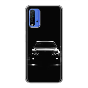 Чехол для Редми 9Т - с принтом БМВ (AlphaPrint) (Машина BMW)