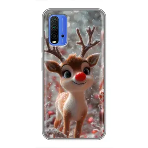 Яркий чехол для Xiaomi Redmi 9T с Зимними Оленятами