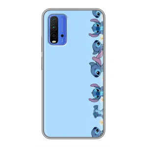 Чехол с принтом Стич на Xiaomi Redmi 9T (Стич фон)