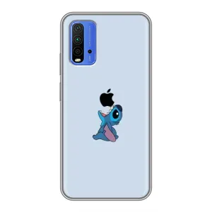 Чехол с принтом Стич на Xiaomi Redmi 9T (Stitch apple)