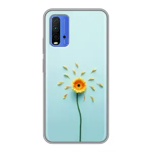 Чехлы с Цветами для Xiaomi Redmi 9T (VPrint) (Желтый цветок)