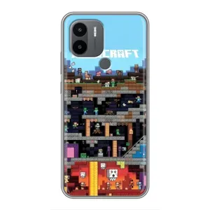 Чехол Майнкрафт на Xiaomi Redmi A1 Plus (AlphaPrint) Minecraft (фон Minecraft)