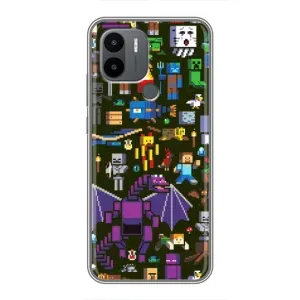 Чехол Майнкрафт на Xiaomi Redmi A1 Plus (AlphaPrint) Minecraft (Коллаж Майнкрафт)