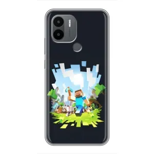 Чехол Майнкрафт на Xiaomi Redmi A1 Plus (AlphaPrint) Minecraft (персонажи Minecraft)
