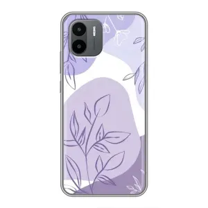Силиконовый чехол с принтом в цветах на Xiaomi Redmi A2 (Фиолетовые листья абстракция)