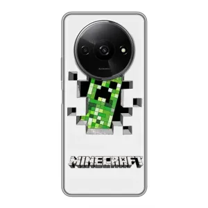 Чохол Майнкрафт на Xiaomi Redmi A3 (AlphaPrint) Minecraft (кріпер Майнкрафт)
