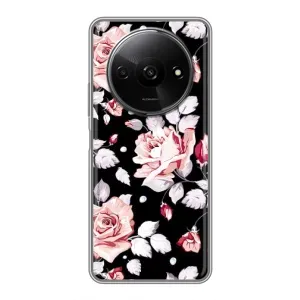Чехлы с Цветами для Xiaomi Redmi A3x (VPrint) (Цветочки на черном)