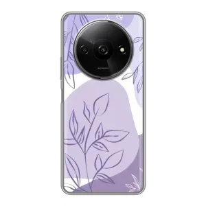 Силиконовый чехол с принтом в цветах на Xiaomi Redmi A3x (Фиолетовые листья абстракция)