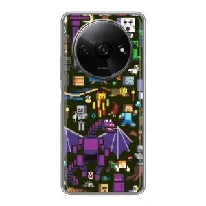 Чохол Майнкрафт на Xiaomi Redmi A3x (AlphaPrint) Minecraft (Колаж Майнкрафт)
