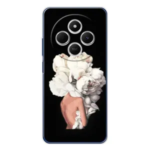 Чехлы (ART) Цветы на Xiaomi Redmi A4 5G (VPrint) (Белые цветы)