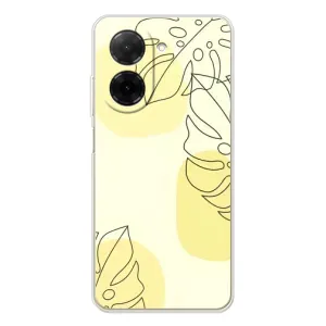Силиконовый чехол с принтом в цветах на Xiaomi Redmi A5 (Желтая монстера арт)