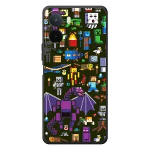 Чохол Майнкрафт на Xiaomi Redmi A7 Pro (AlphaPrint) Minecraft (Колаж Майнкрафт)