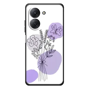 Силиконовый чехол с принтом в цветах на Xiaomi Redmi A7 (Букет фиолетовая абстракция)