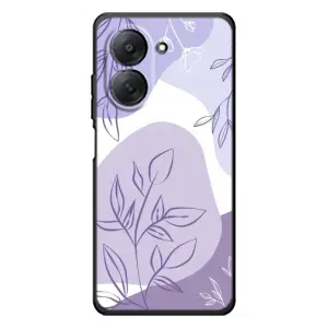 Силиконовый чехол с принтом в цветах на Xiaomi Redmi A7 (Фиолетовые листья абстракция)