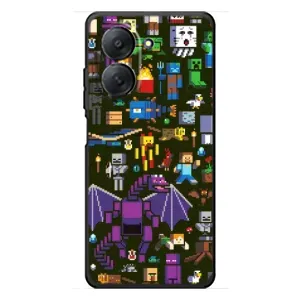 Чохол Майнкрафт на Xiaomi Redmi A7 (AlphaPrint) Minecraft (Колаж Майнкрафт)