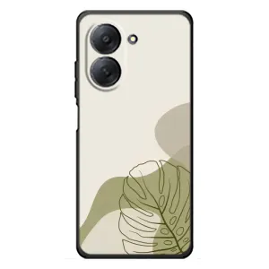 Силиконовый чехол с принтом в цветах на Xiaomi Redmi A7 (Зеленая монстера дизайн)