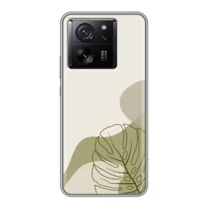 Силиконовый чехол с принтом в цветах на Xiaomi Redmi K90 (Зеленая монстера дизайн)