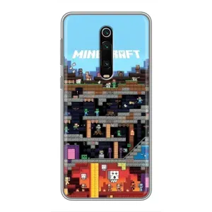 Чехол Майнкрафт на Xiaomi Mi 9T Pro (AlphaPrint) Minecraft (фон Minecraft)