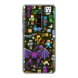 Чехол Майнкрафт на Xiaomi Mi 9T Pro (AlphaPrint) Minecraft (Коллаж Майнкрафт)